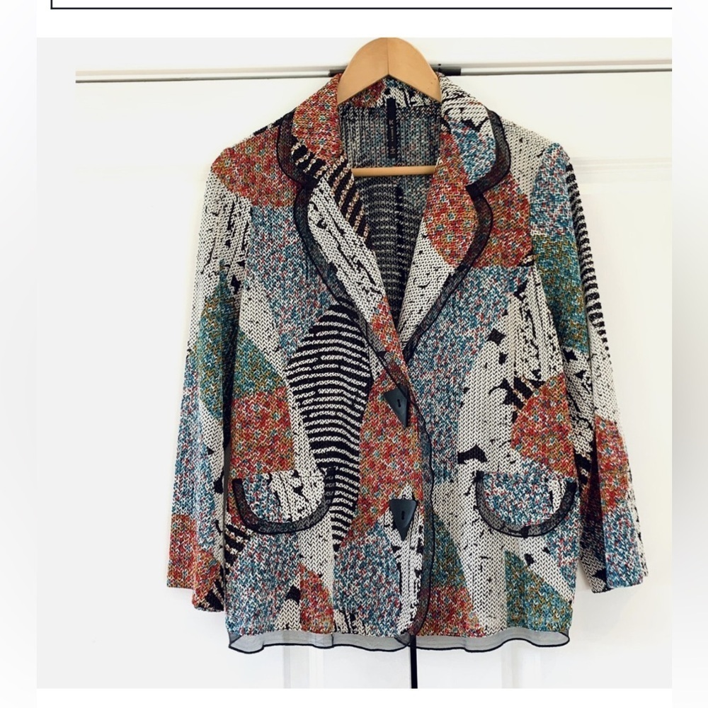 T&J Designs Multicolor Patterned Blazer